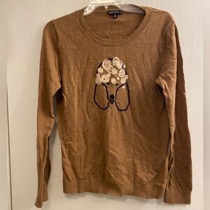 J. Crew Brown Dog Motif Sweater